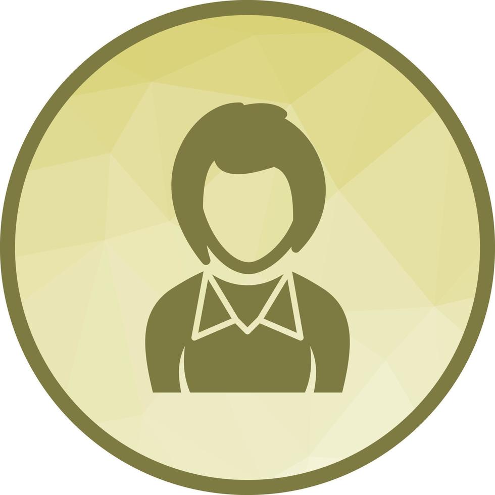 Girl in Bob Cut Hair Low Poly Background Icon vector