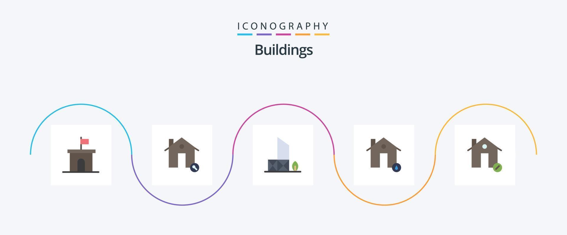 paquete de iconos planos de edificios 5 que incluye fuego. edificios casa. seguridad. Salvavidas vector