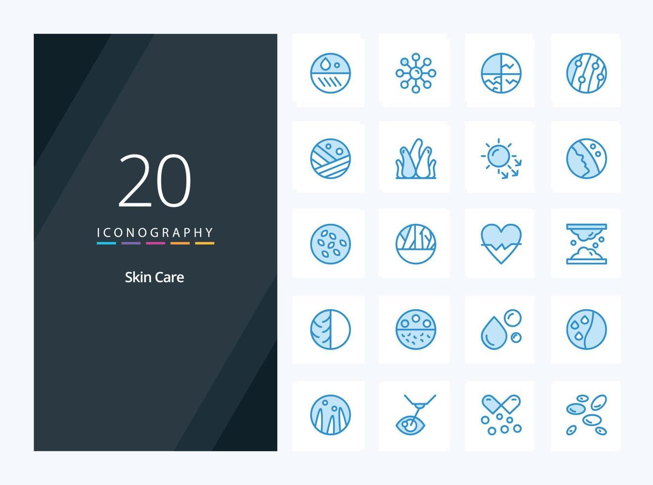 20 Skin Blue Color icon for presentation vector