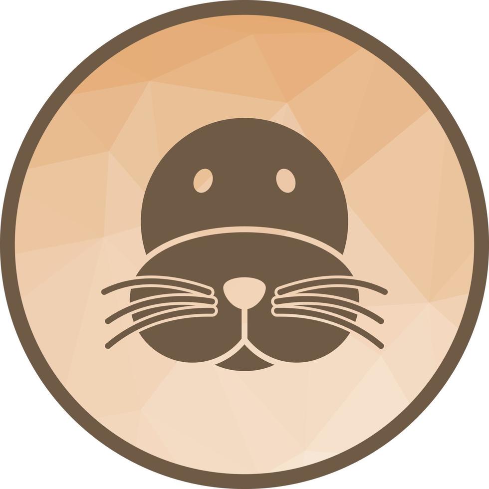 Sea Lion Face Low Poly Background Icon vector
