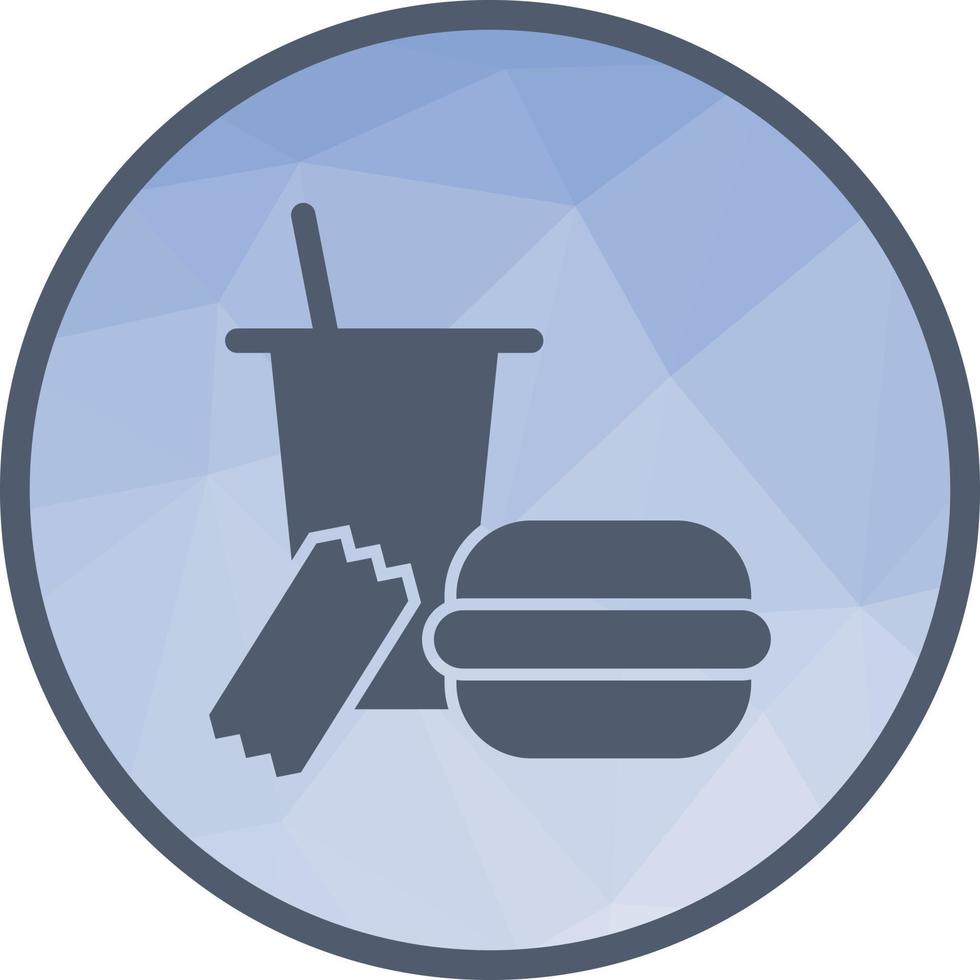 icono de fondo de baja poli de almuerzo vector