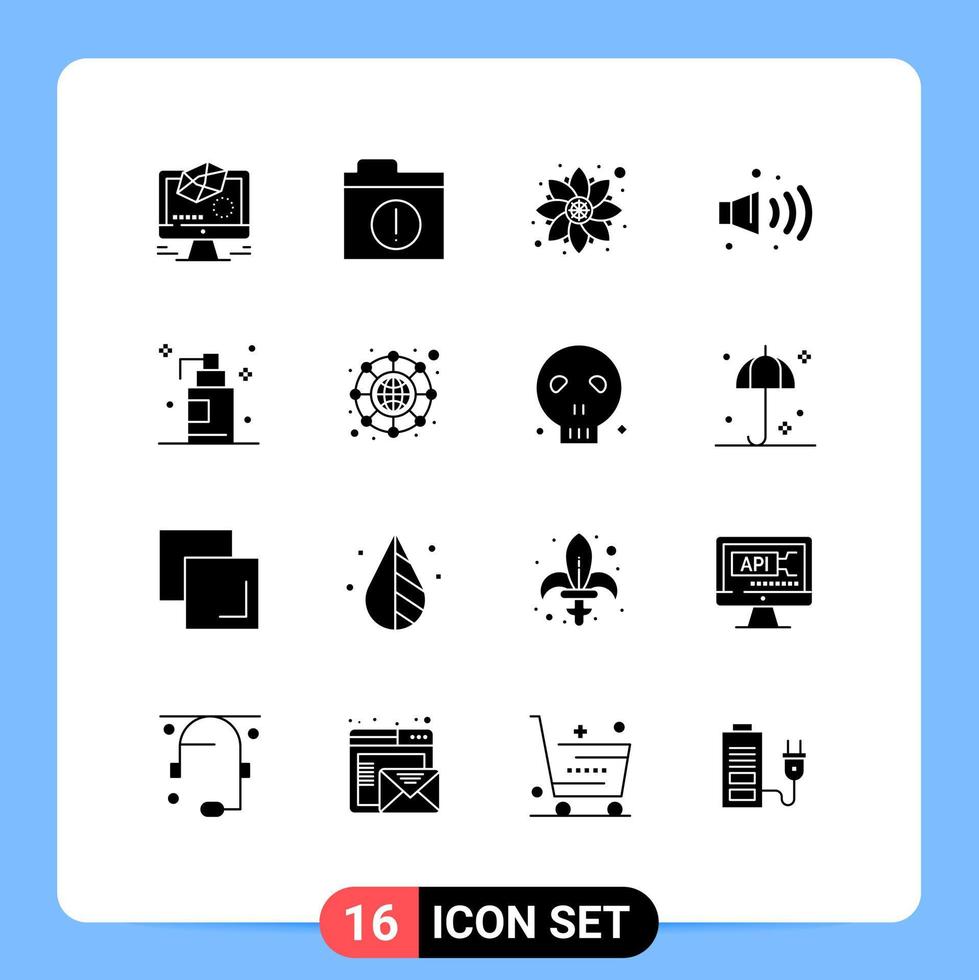 16 iconos creativos signos y símbolos modernos de conexión baño patrón gel ruido elementos de diseño vectorial editables vector