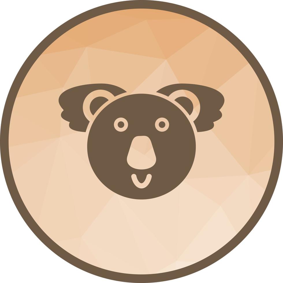 Koala Bear Face Low Poly Background Icon vector