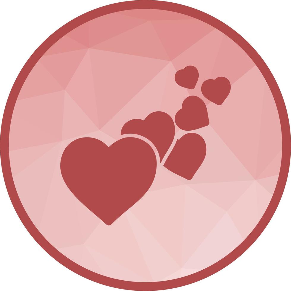 Hearts I Low Poly Background Icon vector
