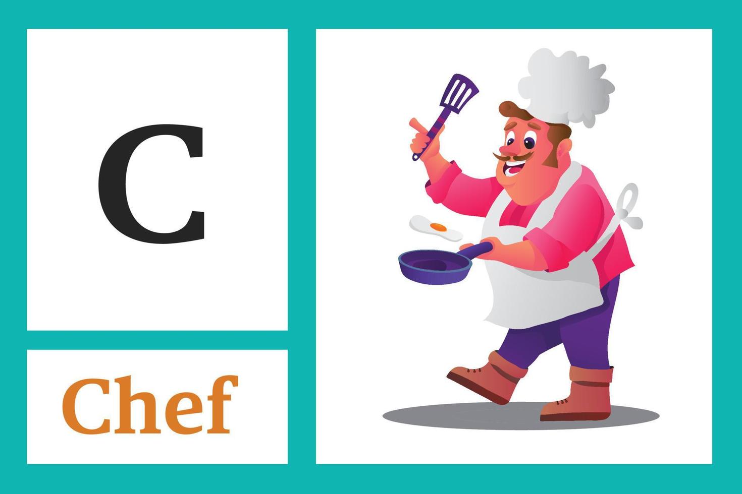 Alphabet with letter C for Chef vector