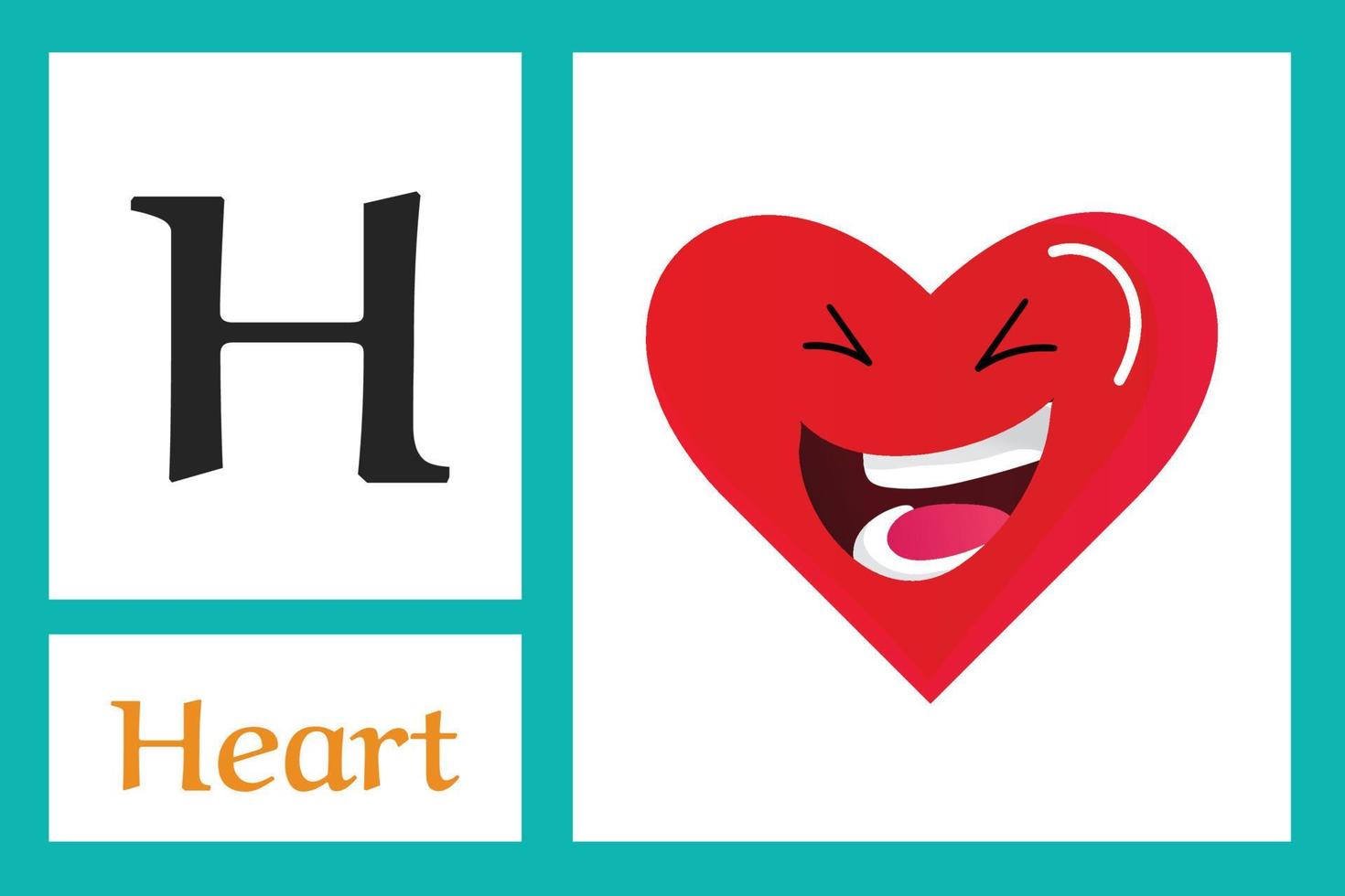 alfabeto con la letra h para el corazón vector