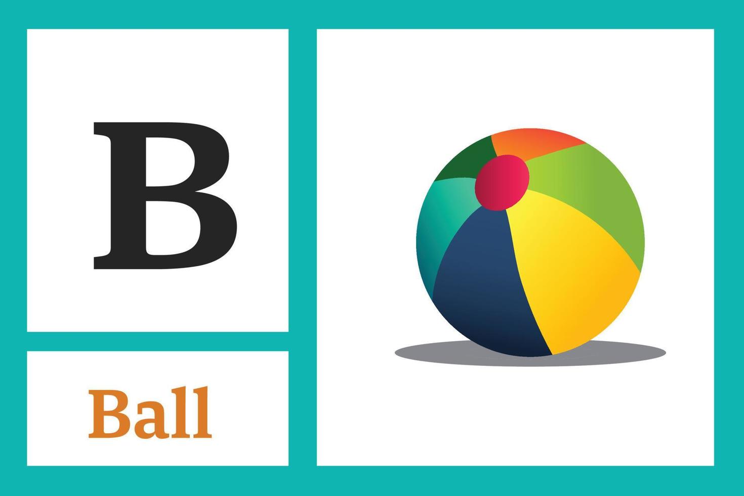 Alphabet with letter B for Ball vector