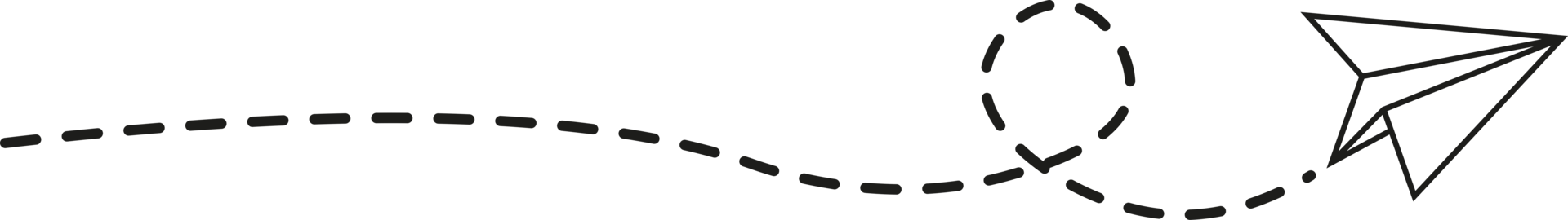 ruta de avión de papel de línea discontinua png