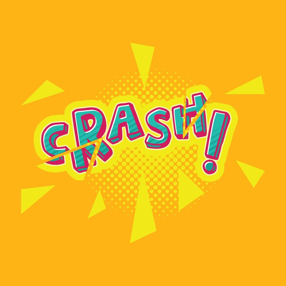 Crash comic speech vector