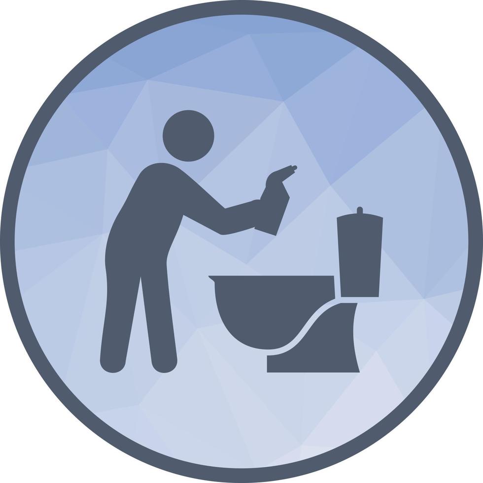 Man Cleaning Bathroom Low Poly Background Icon vector