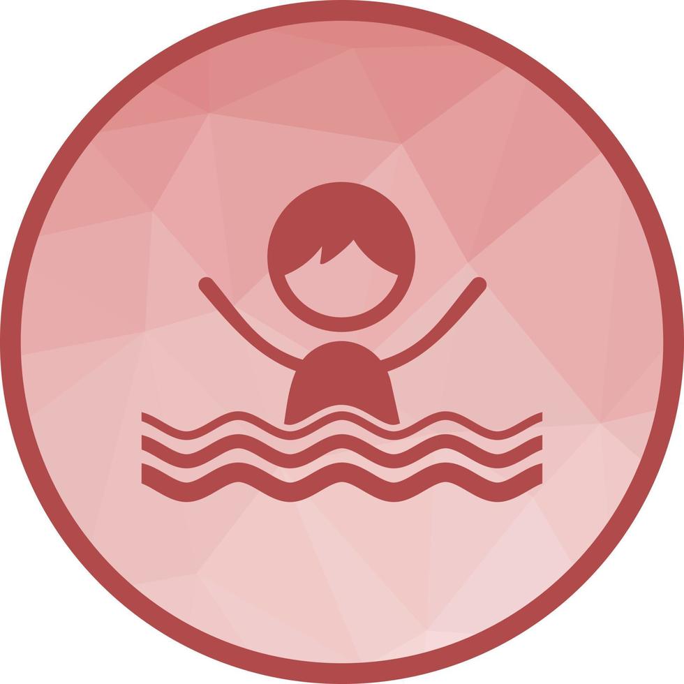 icono de fondo de natación de baja poli vector