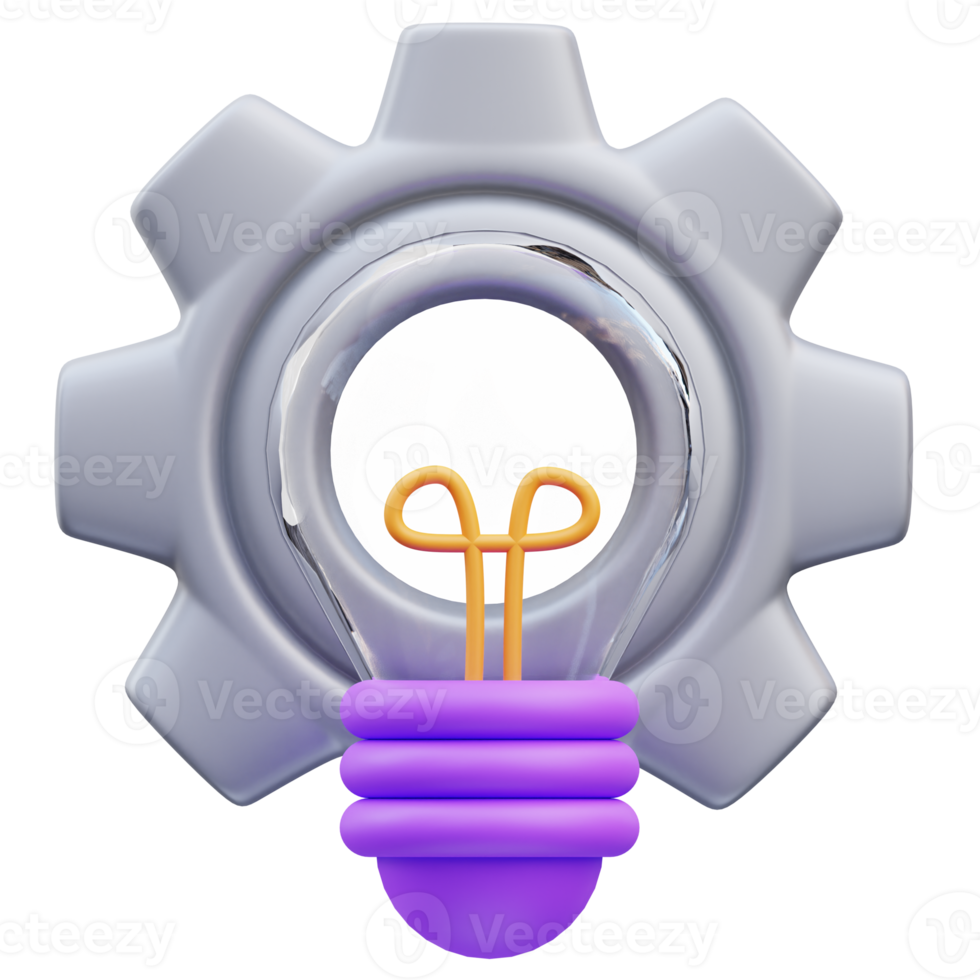 3d render illustration of management project idea icon, creative, innovative png