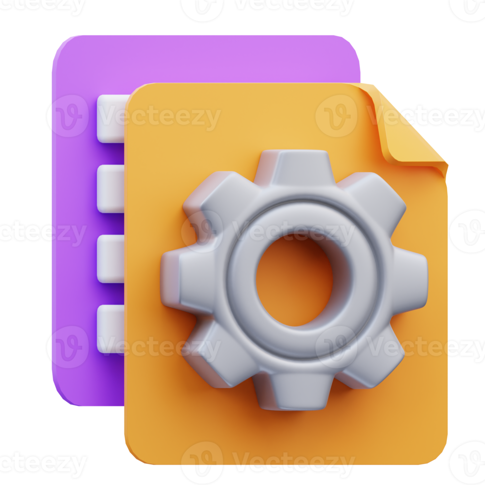 3d rendering project management document icon illustration png