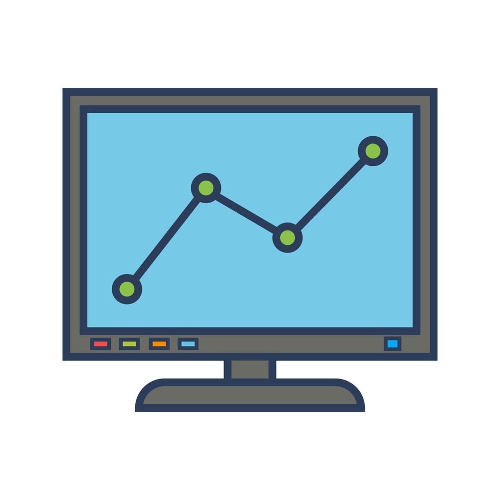 Graph line Screen Vector Icon