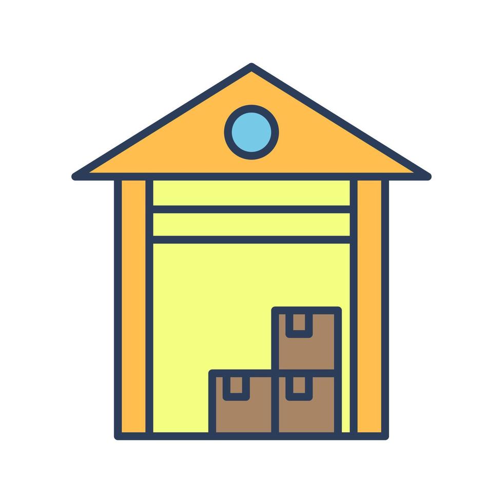 Warehouse Line Filled Vector Icon