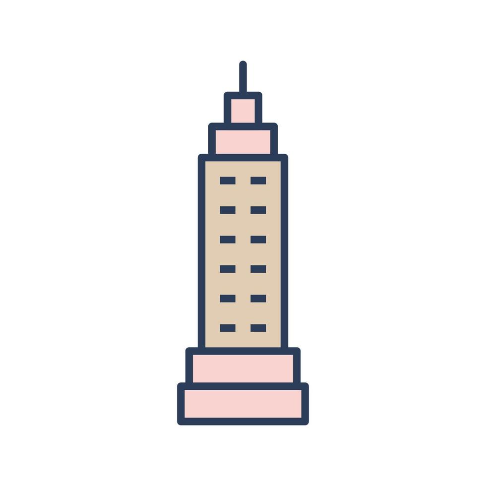 icono de vector lleno de línea de torre