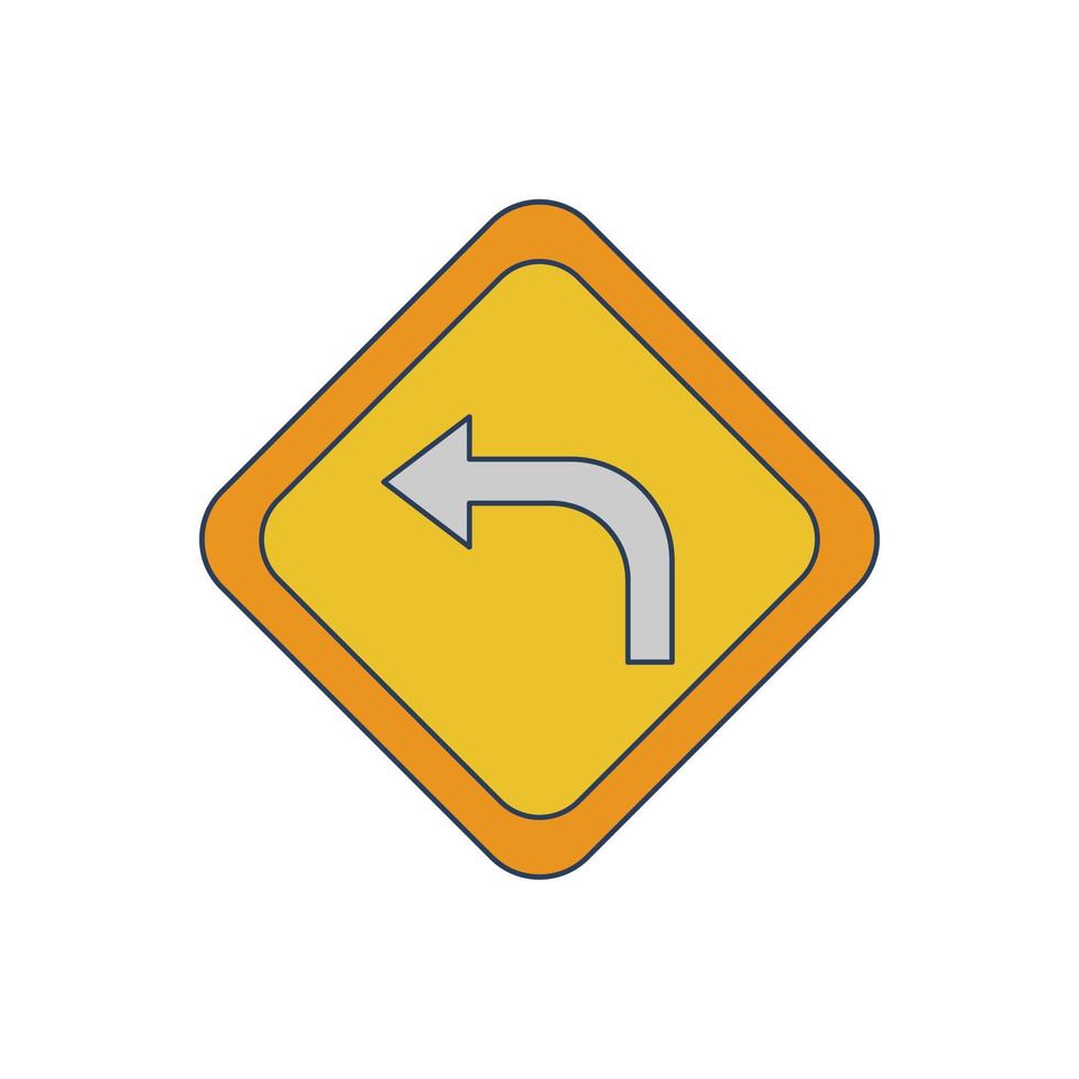 Left Turn Vector Icon