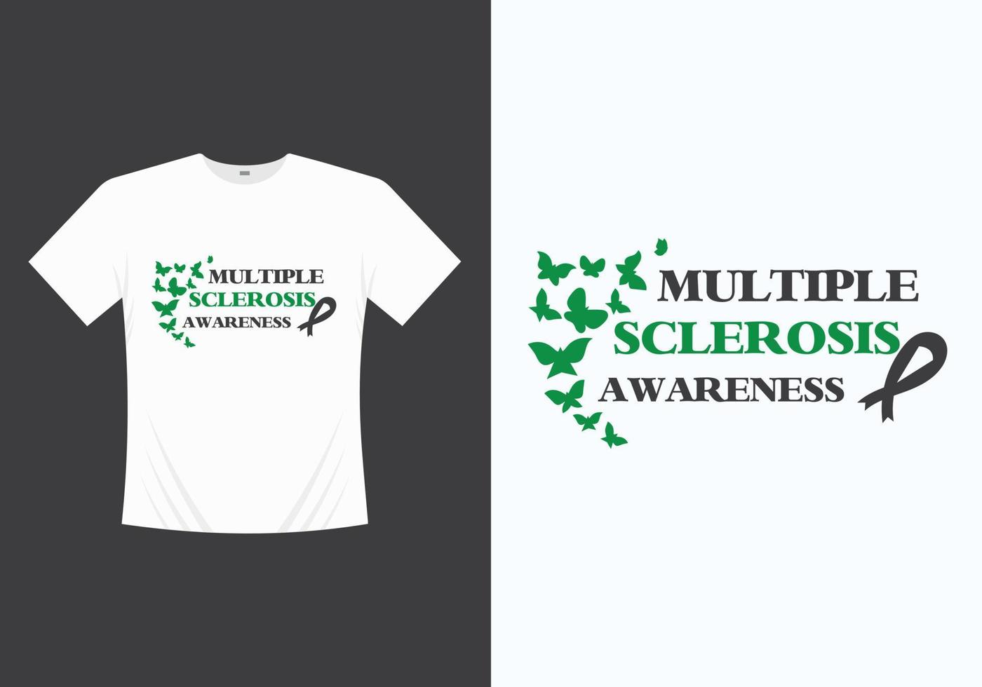 Multiple sclerosis t-shirt template design vector