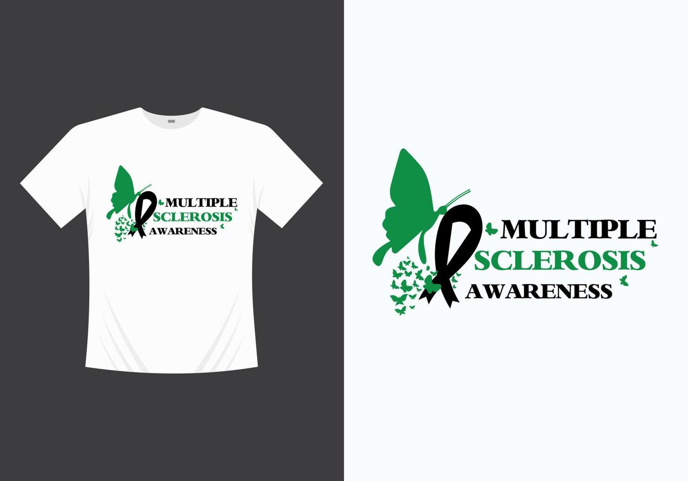 Multiple sclerosis t-shirt template design vector