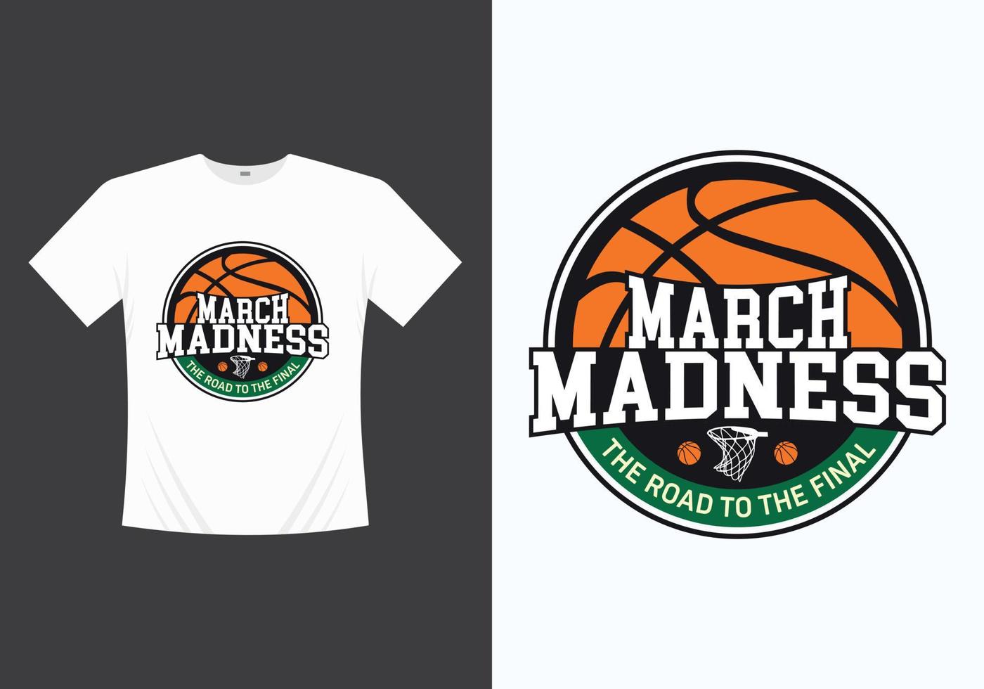 March Madness T-shirt Printable Template Design vector