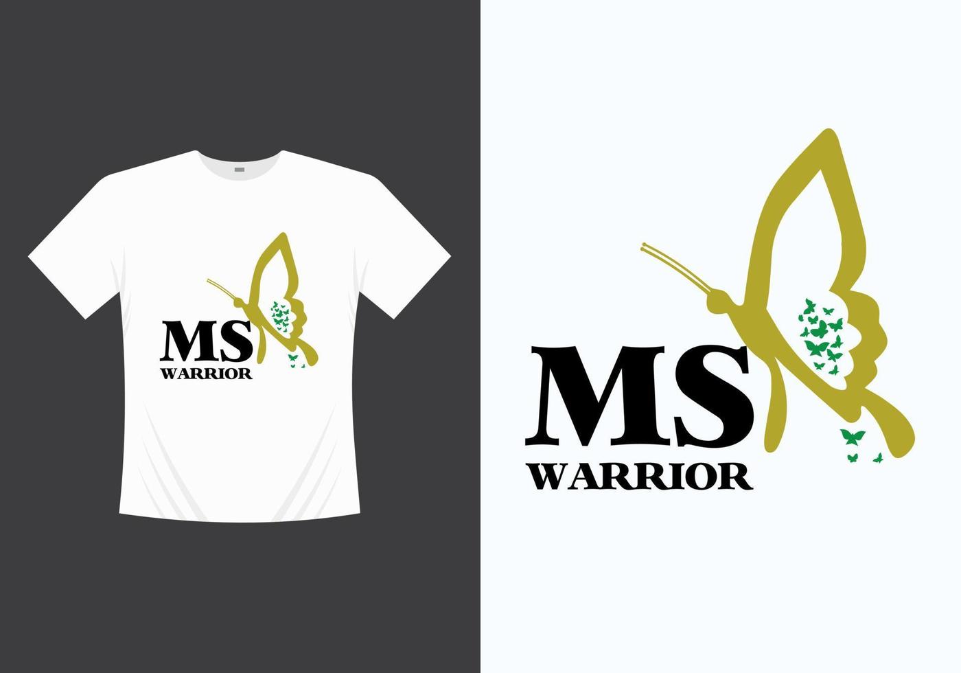 Multiple sclerosis t-shirt template design vector