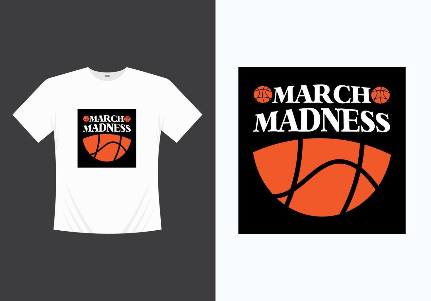 March Madness T-shirt Printable Template Design vector
