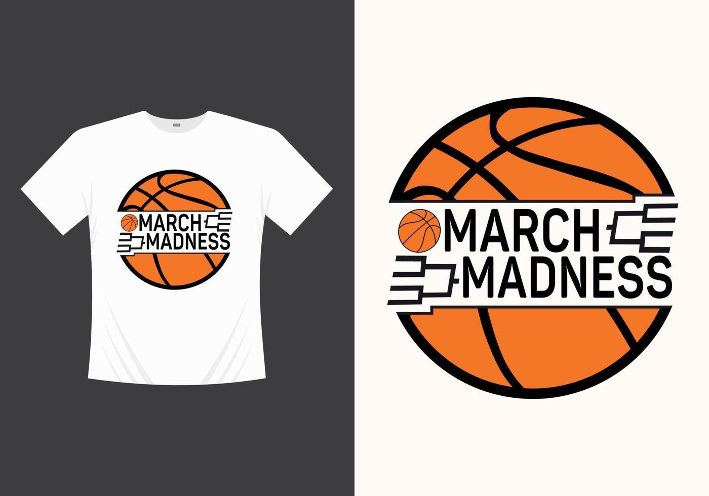 March Madness T-shirt Printable Template Design vector