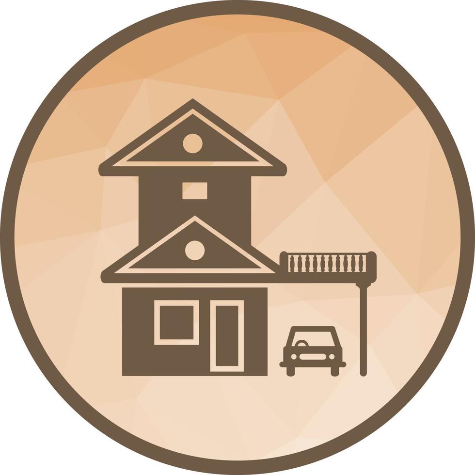 House with Garage Low Poly Background Icon vector