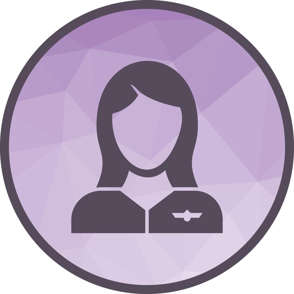 Flight Attendant Low Poly Background Icon vector