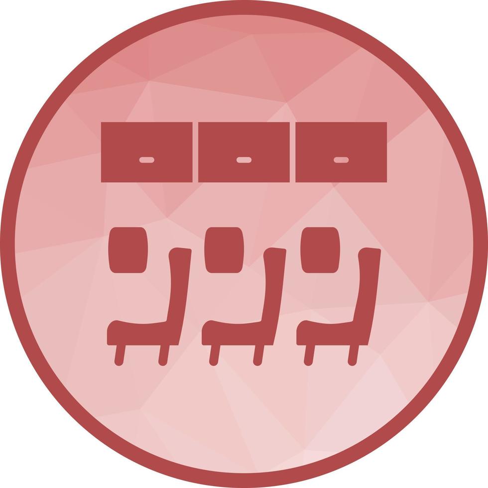 Seats in Plane Low Poly Background Icon vector