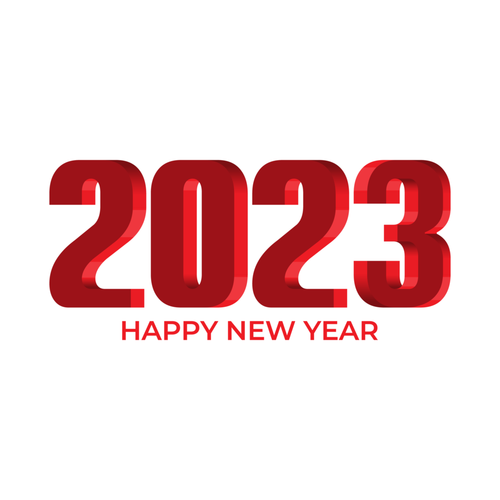 2023 Happy New Year 3D free png