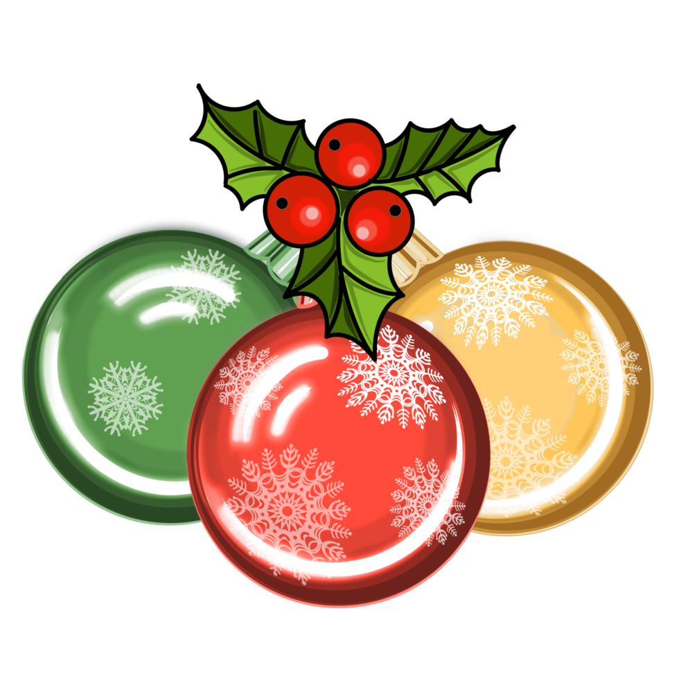 Christmas ball with snowflakes. PNG illustration with transparent background.