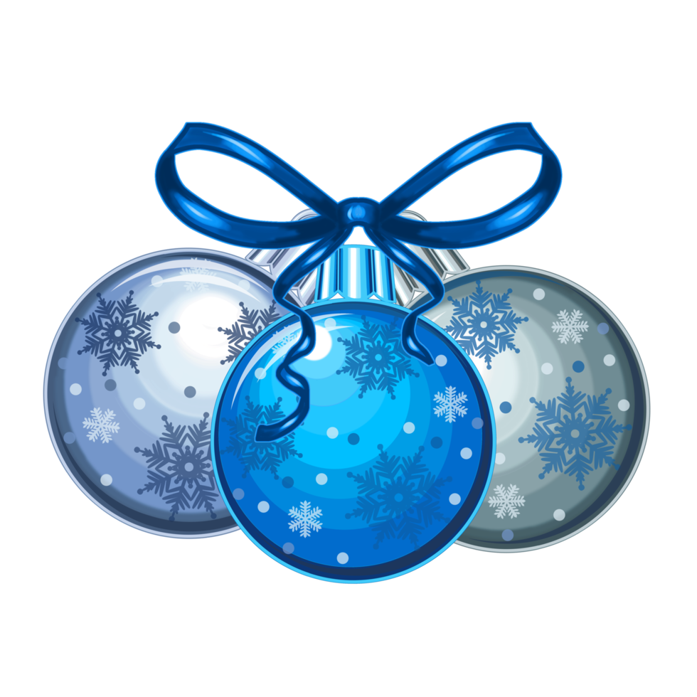 bola de natal com flocos de neve. ilustração png com fundo transparente.