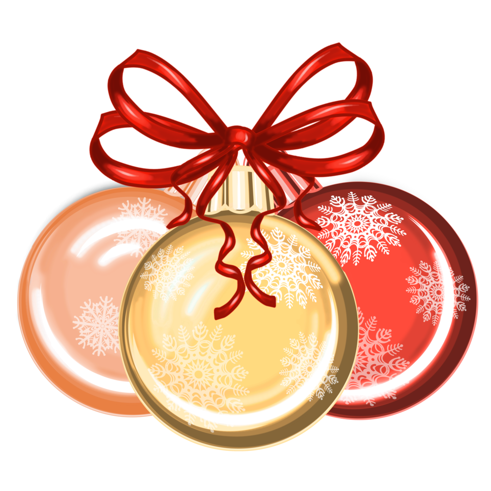 Christmas ball with snowflakes. PNG illustration with transparent background.