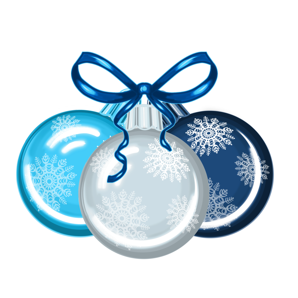 Christmas ball with snowflakes. PNG illustration with transparent background.