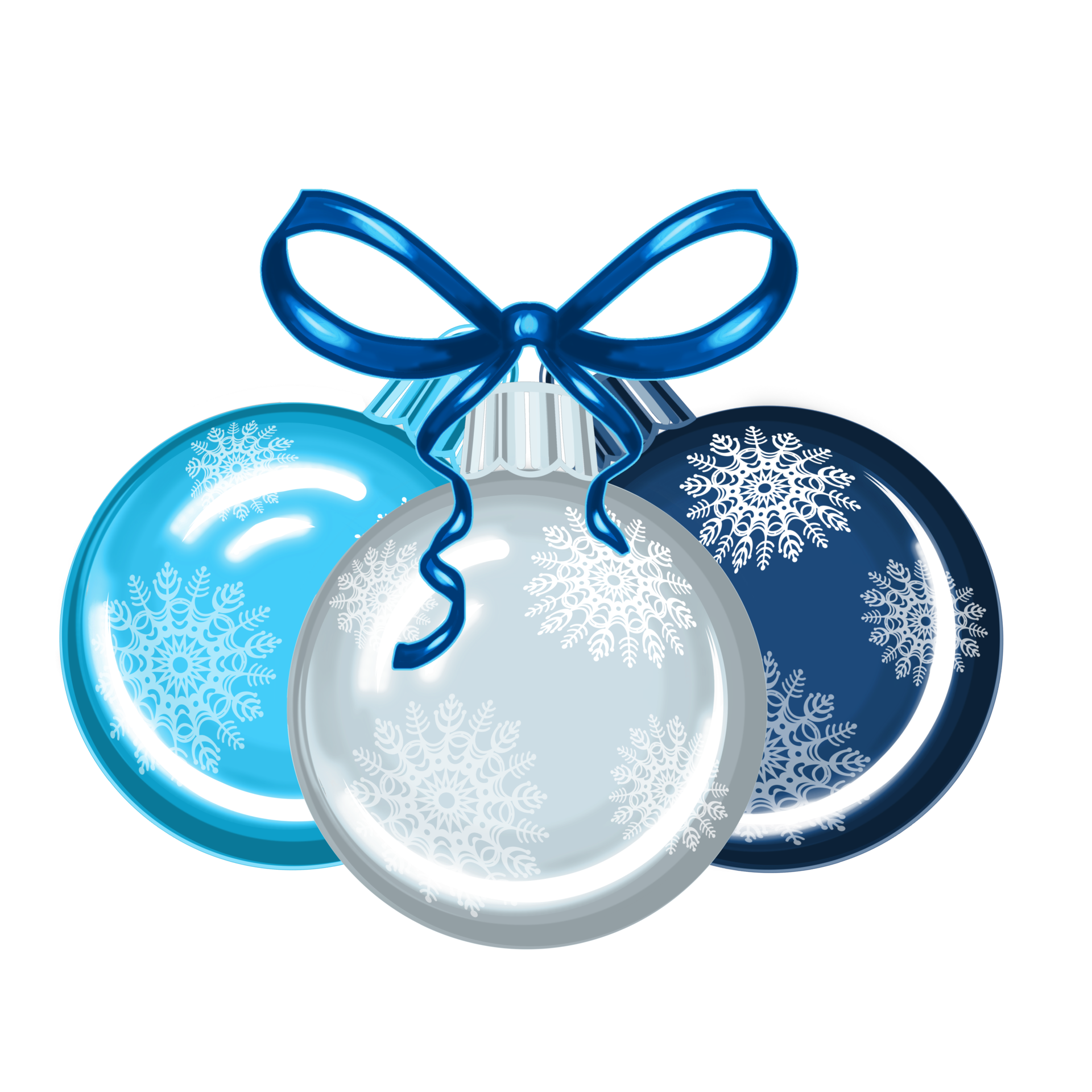 Christmas ball with snowflakes. PNG illustration with transparent