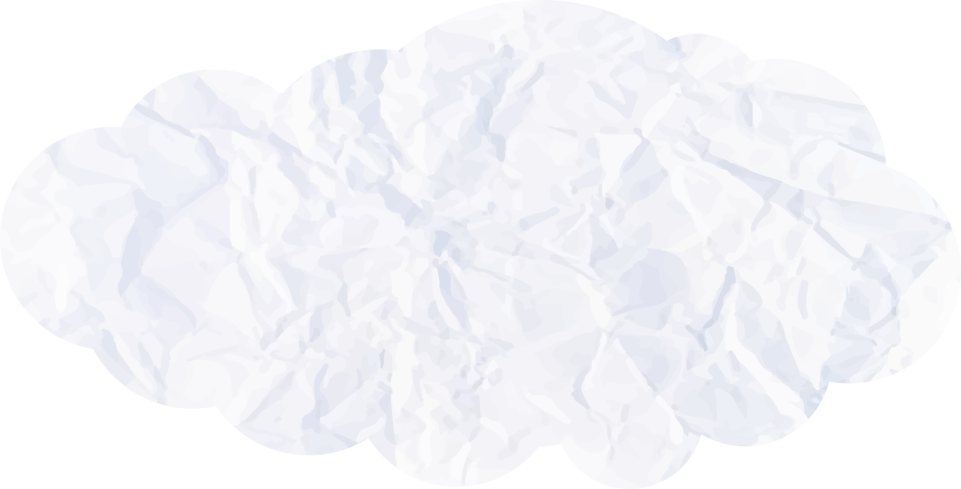 nube blanca con icono de recorte de textura de papel png