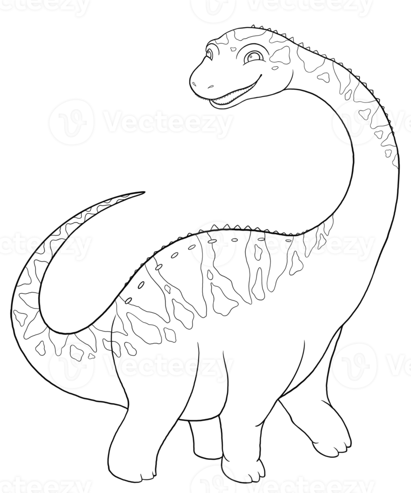 scarabocchio di argentinosaurus dinosauro è illustrato come un' cartone animato personaggio nel colorazione libro modulo per bambini png