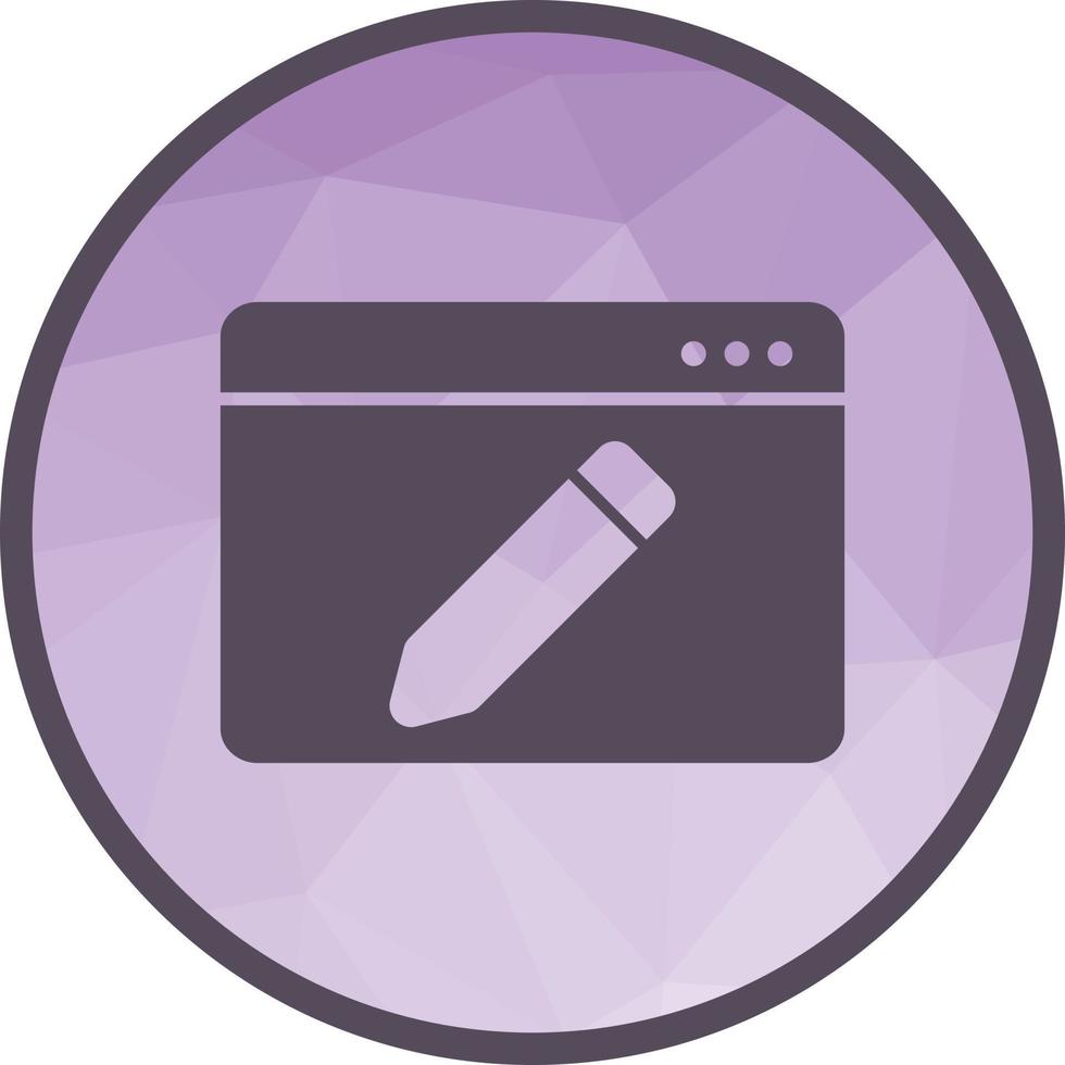 Edit Webpage Low Poly Background Icon vector