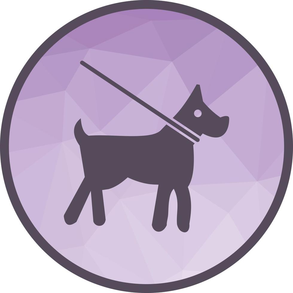 Dog on Leash Low Poly Background Icon vector