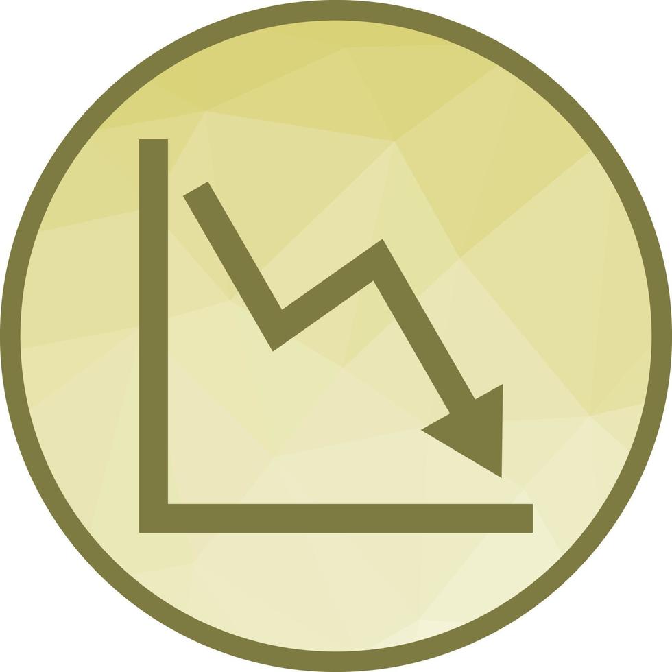Declining Line Graph Low Poly Background Icon vector
