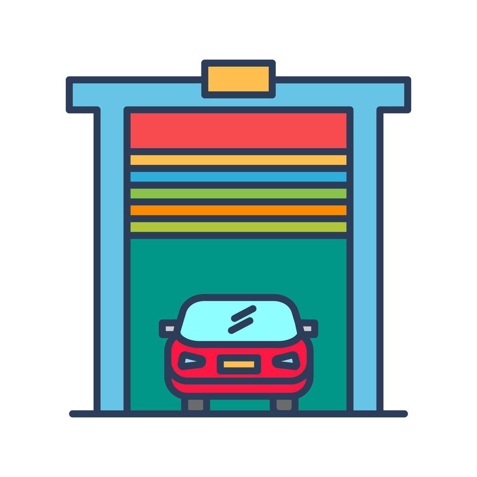 Car in garage Vector Icon