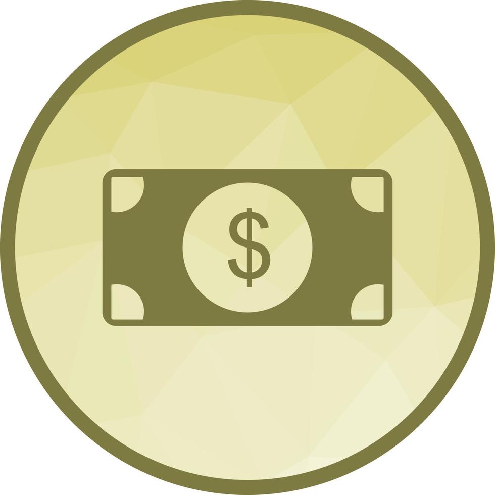 icono de fondo de baja poli de billete de dólar vector