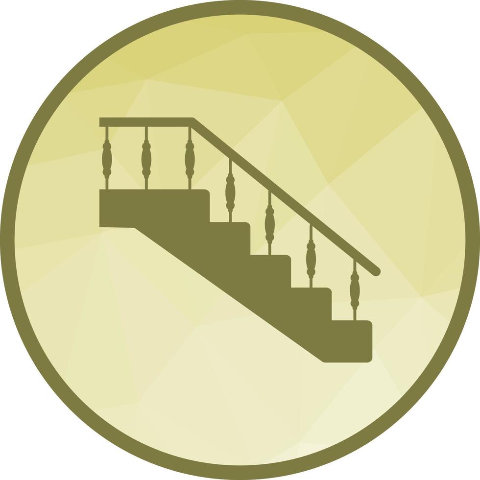 escalera, bajo, poly, plano de fondo, icono vector