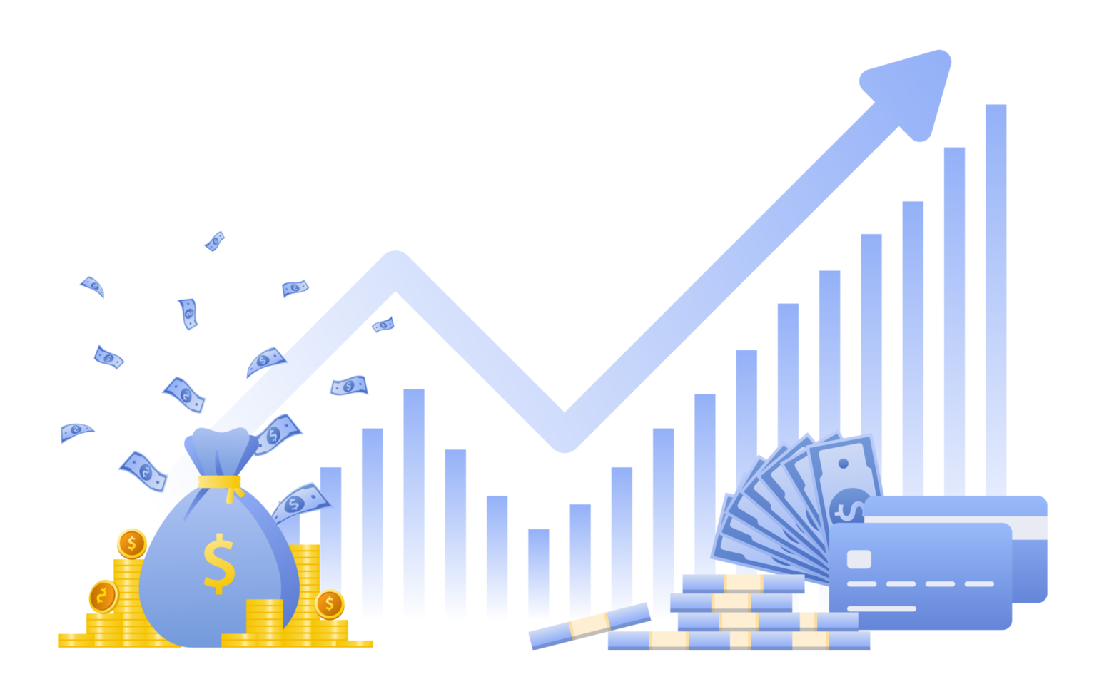 financieel beheer concept en investering, vlak ontwerp van betaling en financiën met stapel munten of stack van munten. png