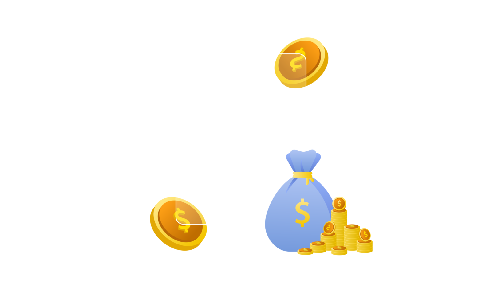 concept de gestion financière et investissement, conception plate de paiement et de financement avec des pièces de monnaie ou une pile de pièces. png