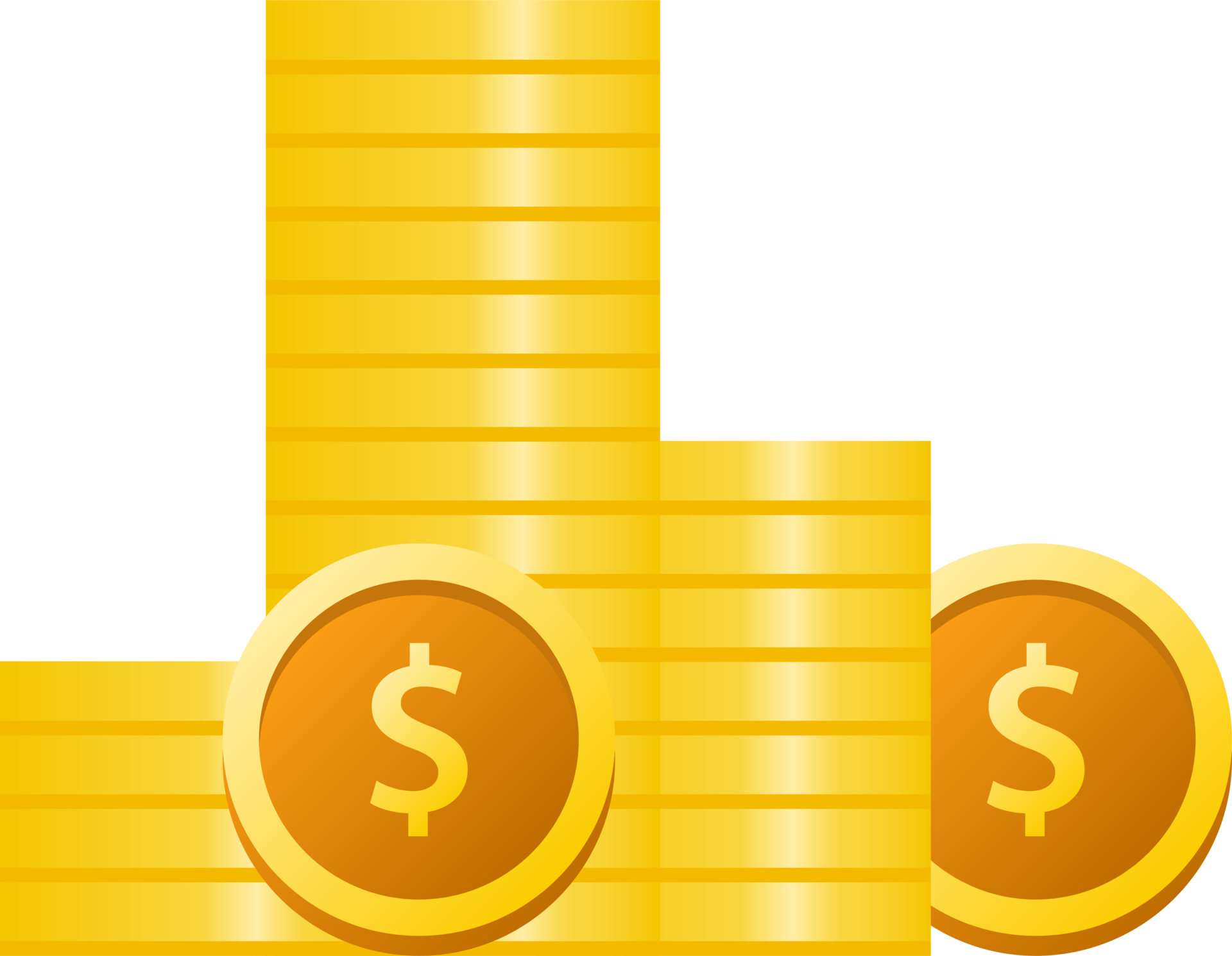 Flat design of payment and finance with pile coins, coin stack, money