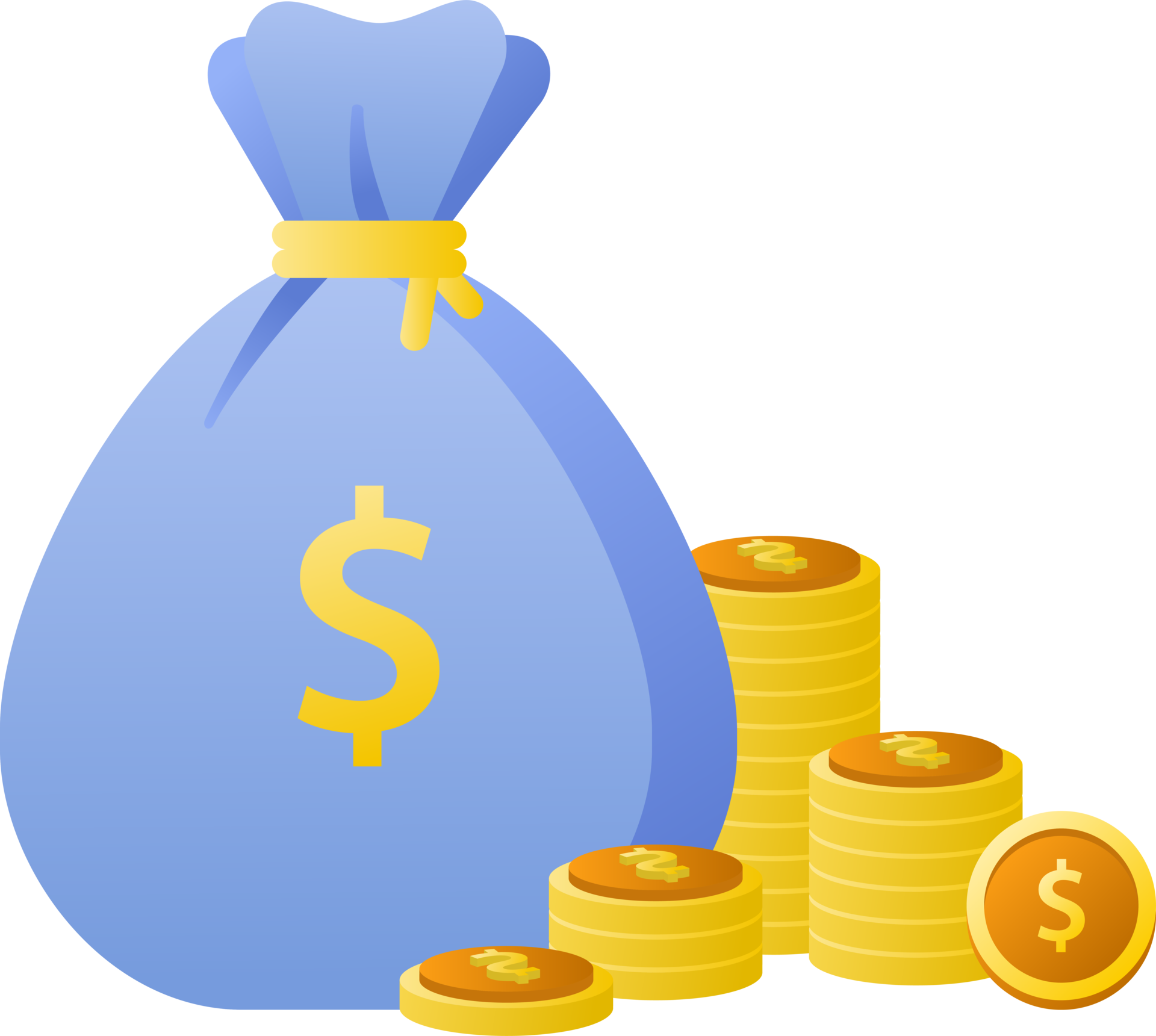 Flat design of payment and finance with pile coins, coin stack, money