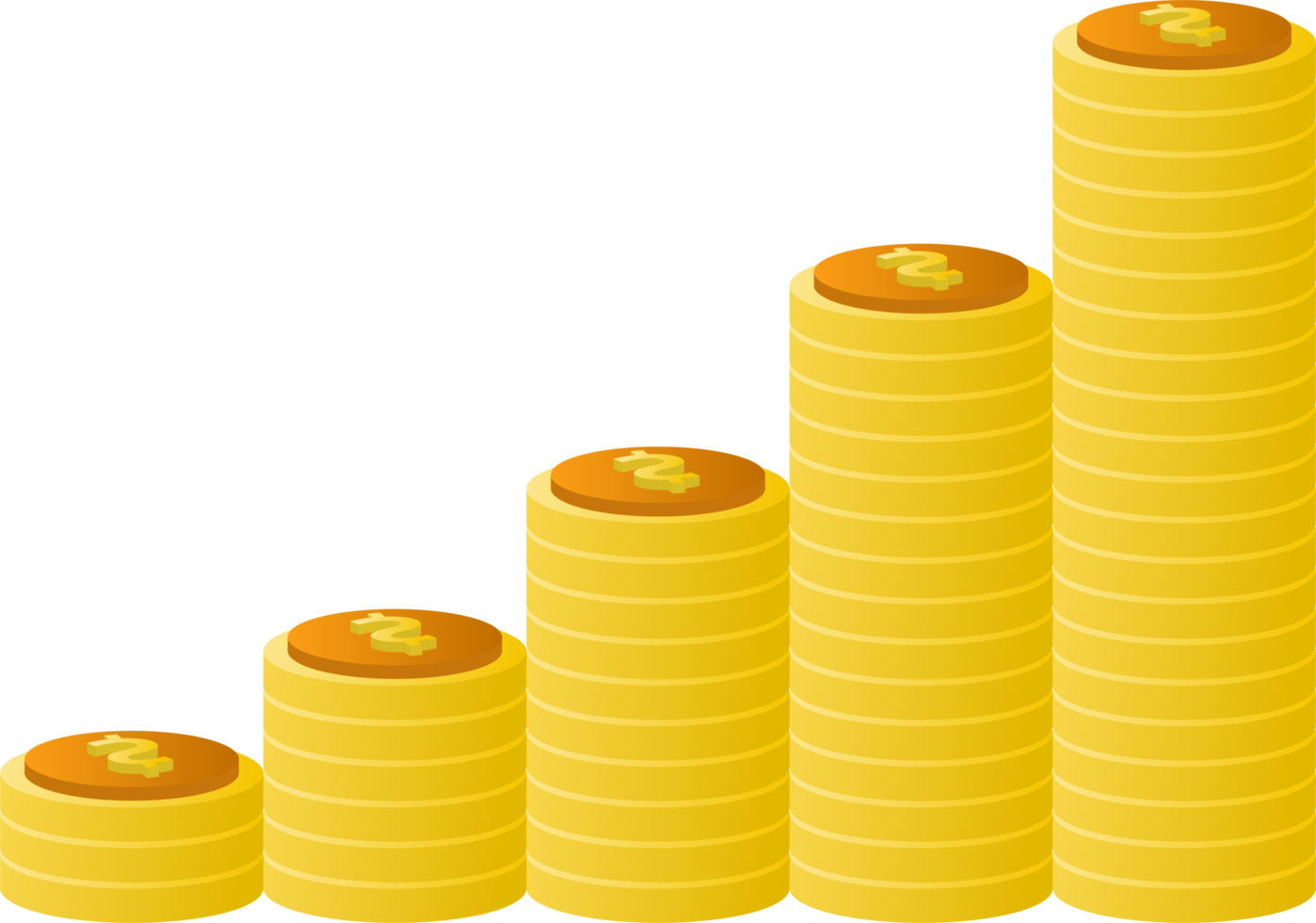 Flat design of payment and finance with pile coins, coin stack, money coin and gold coin. png