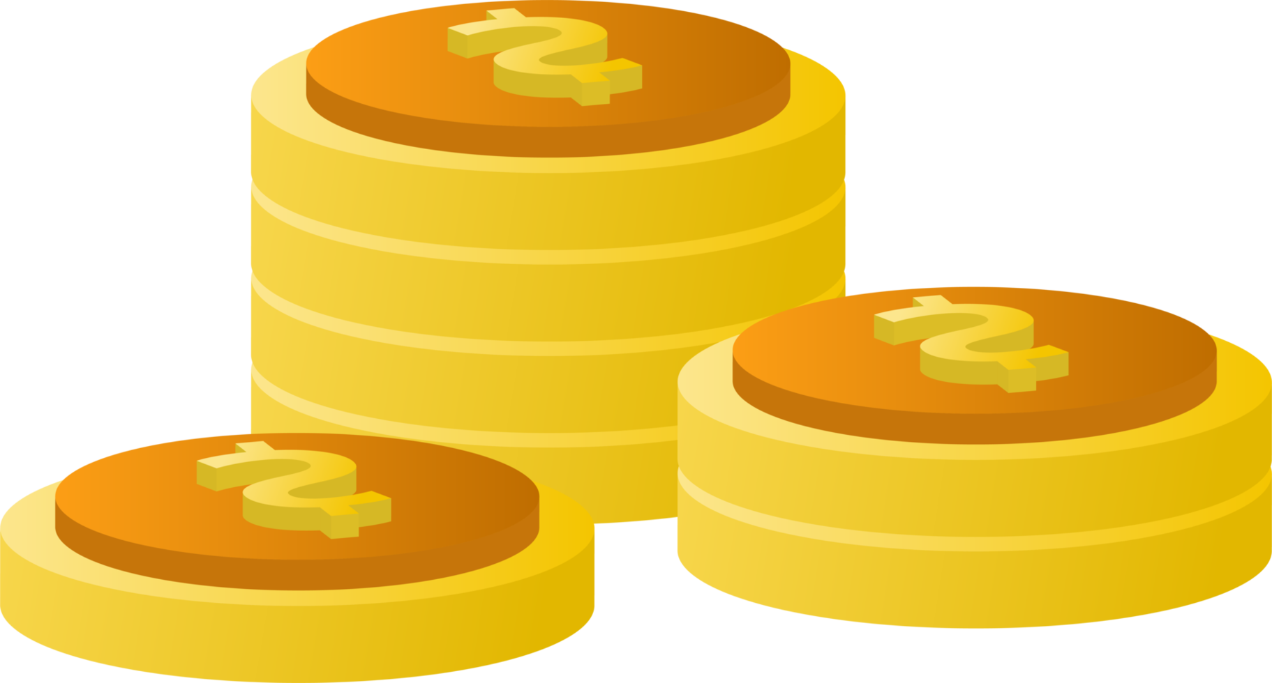 Flat design of payment and finance with pile coins, coin stack, money coin and gold coin. png